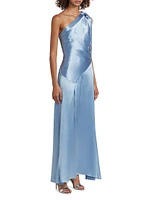 Eleni Hammered Satin Dress