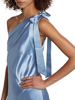 Eleni Hammered Satin Dress