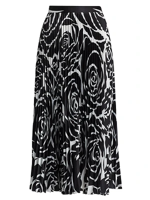 Otha Printed Pleated Midi-Skirt