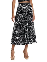 Beautiful Flowy Pleated Midi-Skirt