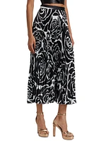 Beautiful Flowy Pleated Midi-Skirt