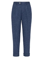 Flecked Silk, Wool and Cashmere Fit Trousers