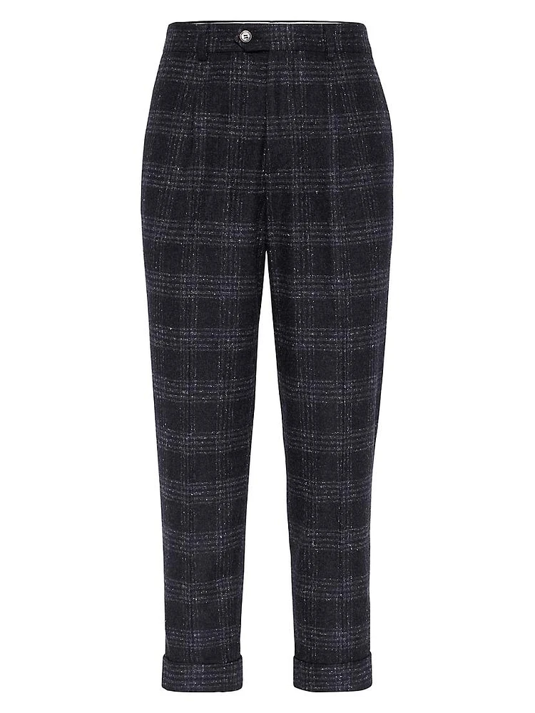 Flecked Silk, Wool and Cashmere Fit Trousers