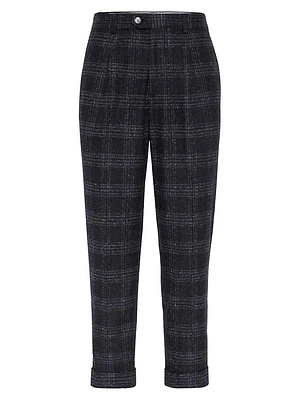 Flecked Silk, Wool and Cashmere Fit Trousers