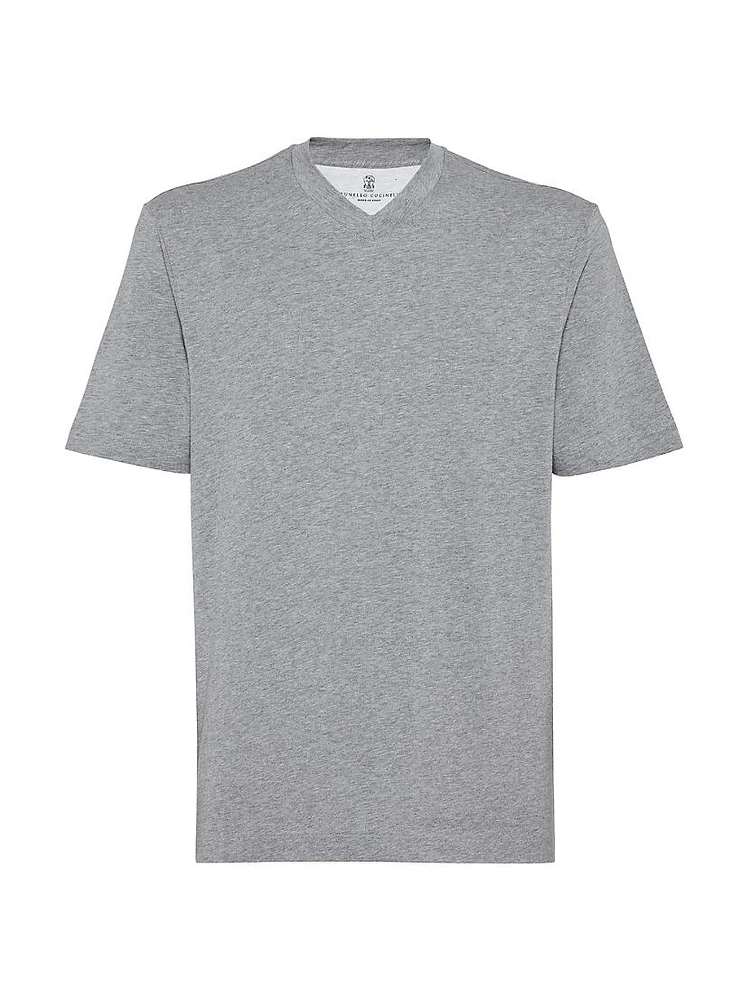 Cotton Jersey V-Neck T-Shirt