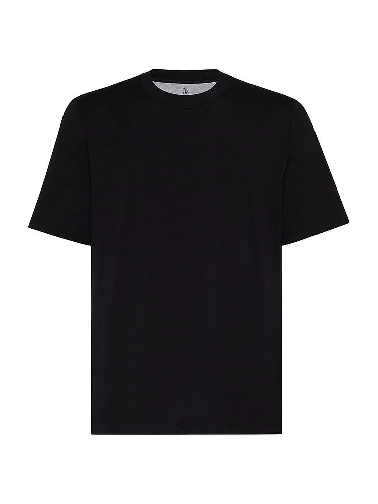 Cotton Jersey Crew Neck T-Shirt