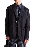 Technical Cotton Single Breasted Jacket