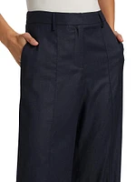 Elizabeth Wool-Blend Straight-Leg Pants