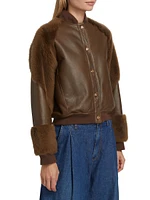 Nathalie Leather Bomber Jacket