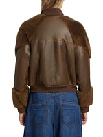 Nathalie Leather Bomber Jacket