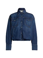 Bubble Denim Button-Up Jacket