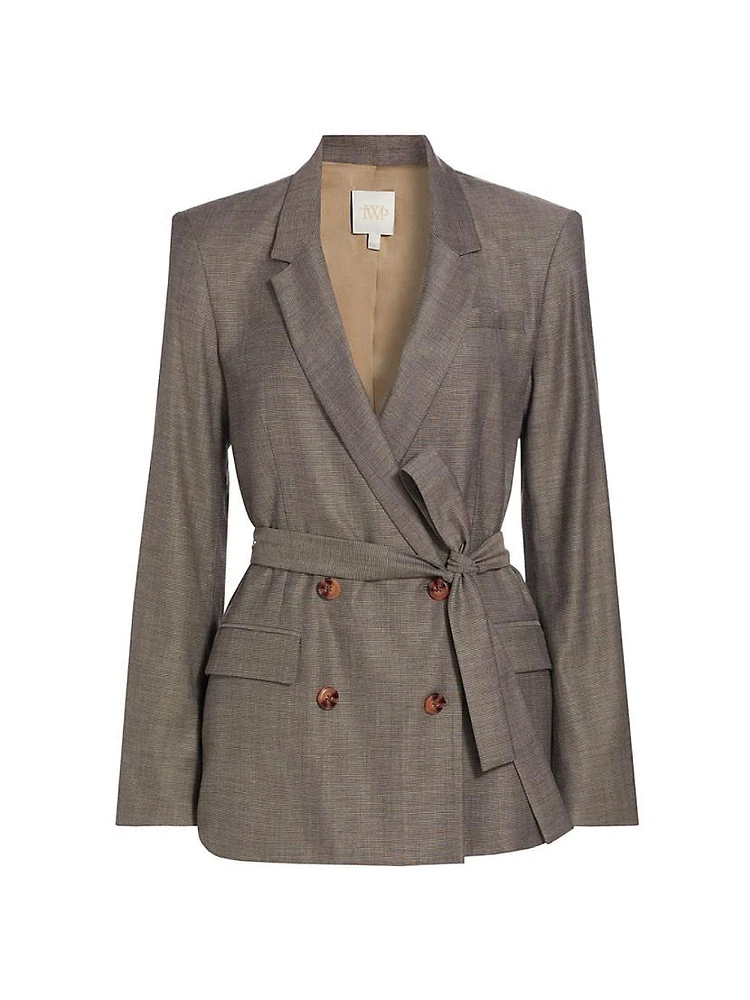 Wool-Blend Tie-Waist Smoking Jacket