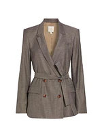 Wool-Blend Tie-Waist Smoking Jacket