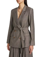 Wool-Blend Tie-Waist Smoking Jacket