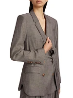 Wool-Blend Tie-Waist Smoking Jacket