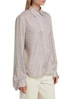 New Morning After Striped Silk-Blend Shirt