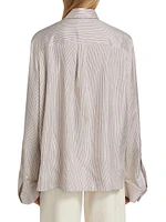 New Morning After Striped Silk-Blend Shirt