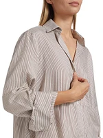 New Morning After Striped Silk-Blend Shirt