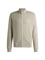 Cotton Terry Zip Up Jacket with Logo Patch