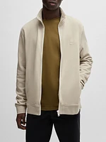 Cotton Terry Zip Up Jacket with Logo Patch