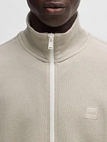 Cotton Terry Zip Up Jacket with Logo Patch