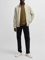 Cotton Terry Zip Up Jacket with Logo Patch