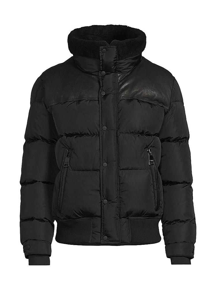 Hunter Shearling-Trim Bomber Jacket