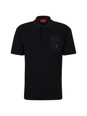 Interlock Cotton Polo Shirt with Stacked Logo Trim