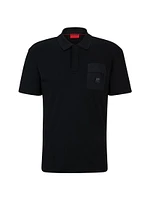 Interlock Cotton Polo Shirt with Stacked Logo Trim