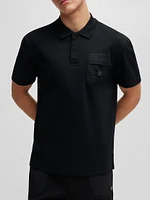 Interlock Cotton Polo Shirt with Stacked Logo Trim