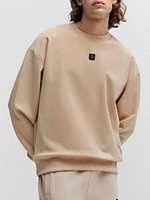 Stretch Cotton Regular Fit Sweatshirt with Stacked Logo