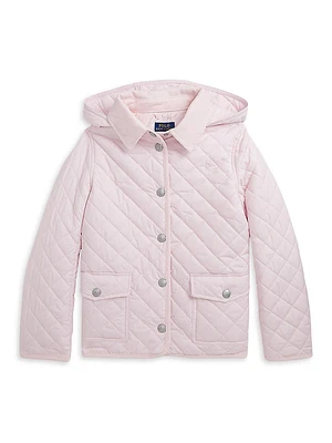 Little Girl's & Quilted Hooded Jacket