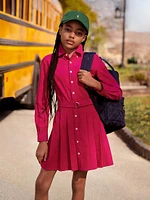 Little Girl's & Corduroy Pleated Shirtdress