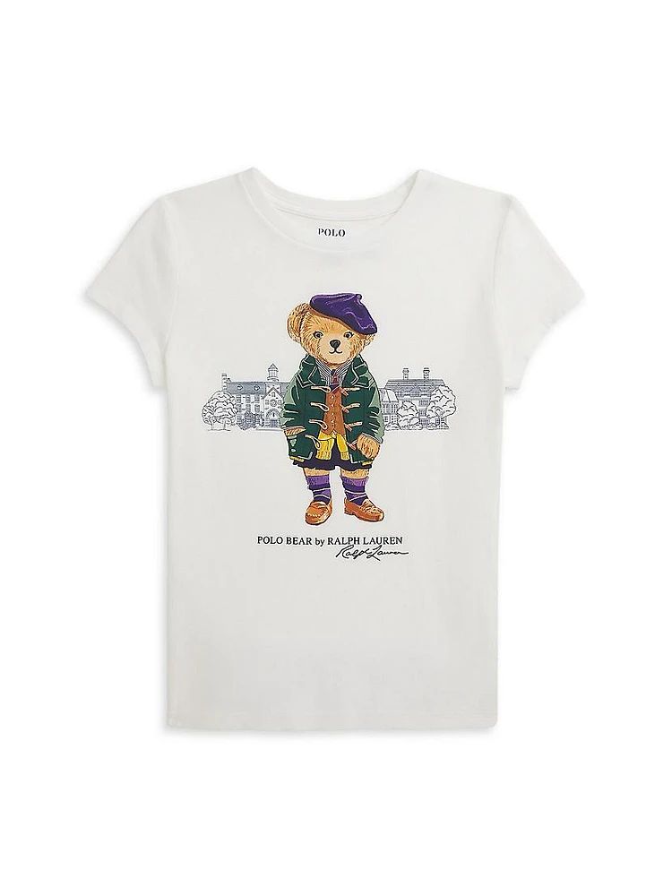 Little Girl's & Polo Bear Cotton T-Shirt