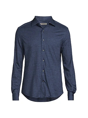 Wool-Blend Button-Up Shirt
