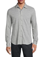 Wool-Blend Button-Up Shirt