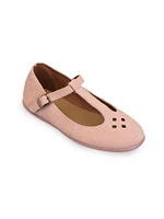 Little Girl's Suede T-Strap Flats