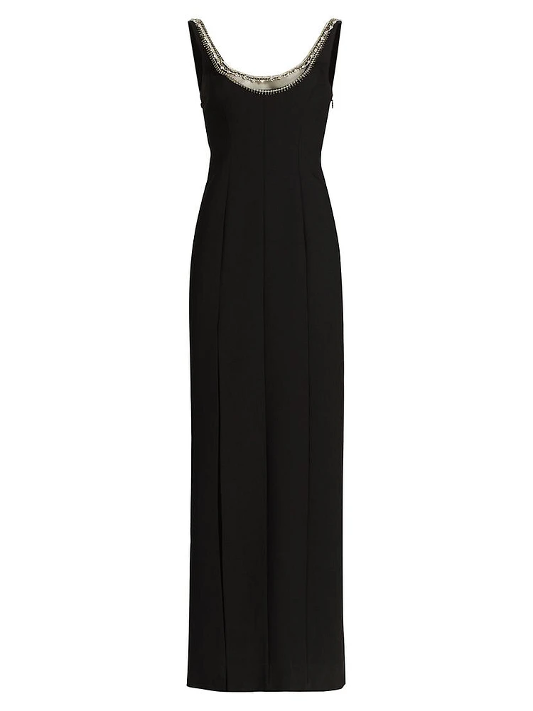 April Crystal-Embellished Column Gown