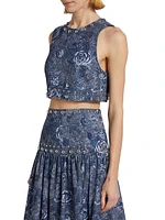 Maia Floral Jacquard Sleeveless Top