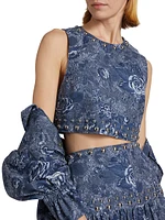 Maia Floral Jacquard Sleeveless Top