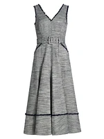 Tadi Heathered Belted Midi-Dress