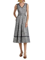 Tadi Heathered Belted Midi-Dress