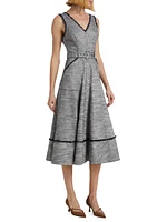 Tadi Heathered Belted Midi-Dress