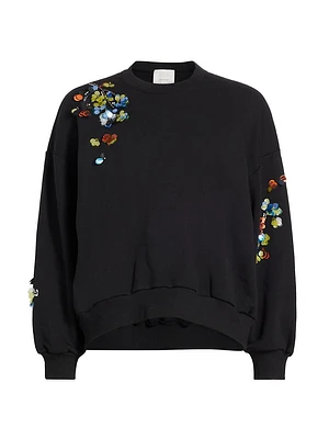 Brandy Sequin Flower Sweatshirt