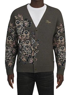 Floral Jacquard Cardigan