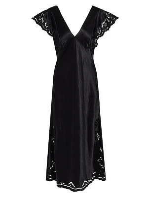 Mckenna Lace-Sleeve Midi-Dress