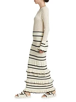 Rafaela Pointelle Ruffled Knit Maxi Dress