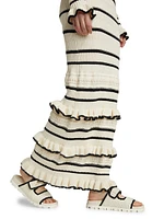 Rafaela Pointelle Ruffled Knit Maxi Dress