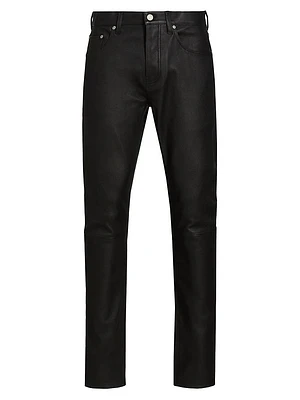 Stretch Leather Skinny Pants