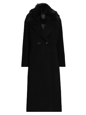 Madison Fur Collar Maxi Wool Coat